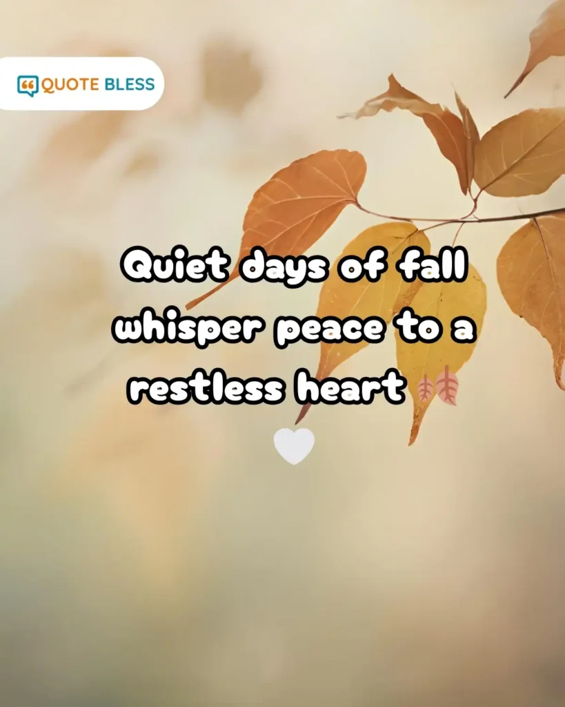 Quiet fall days peace quote