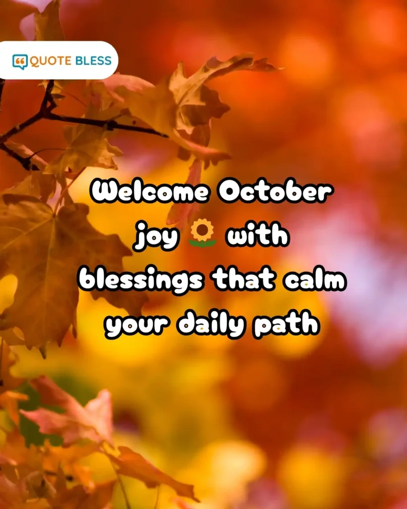october blessings welcome message with peaceful wishes
