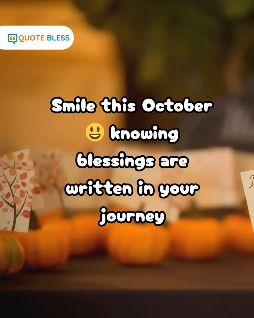 october blessings shining quote with guiding light