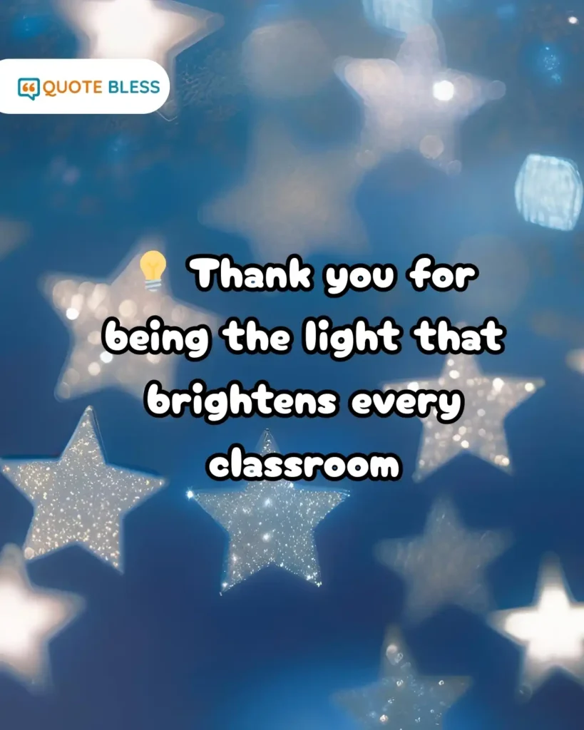 thank you message for teachers day with glowing bulb