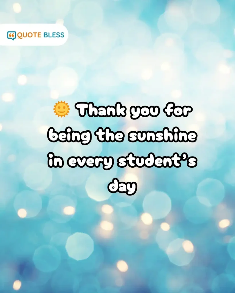 teachers day thank you note with sun background