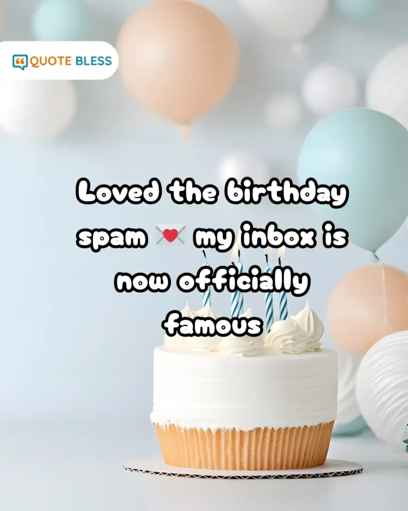 funny birthday thank you message inbox spam