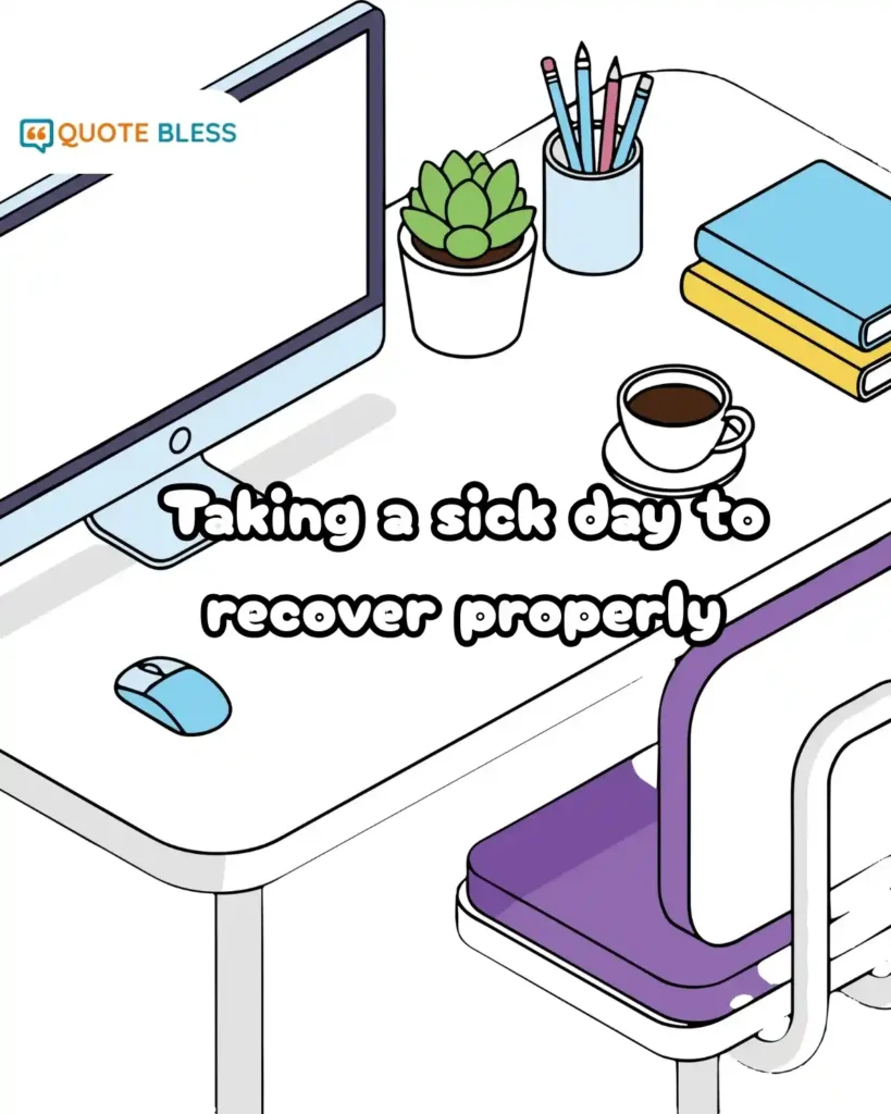 Text message to boss saying you are taking a sick day.