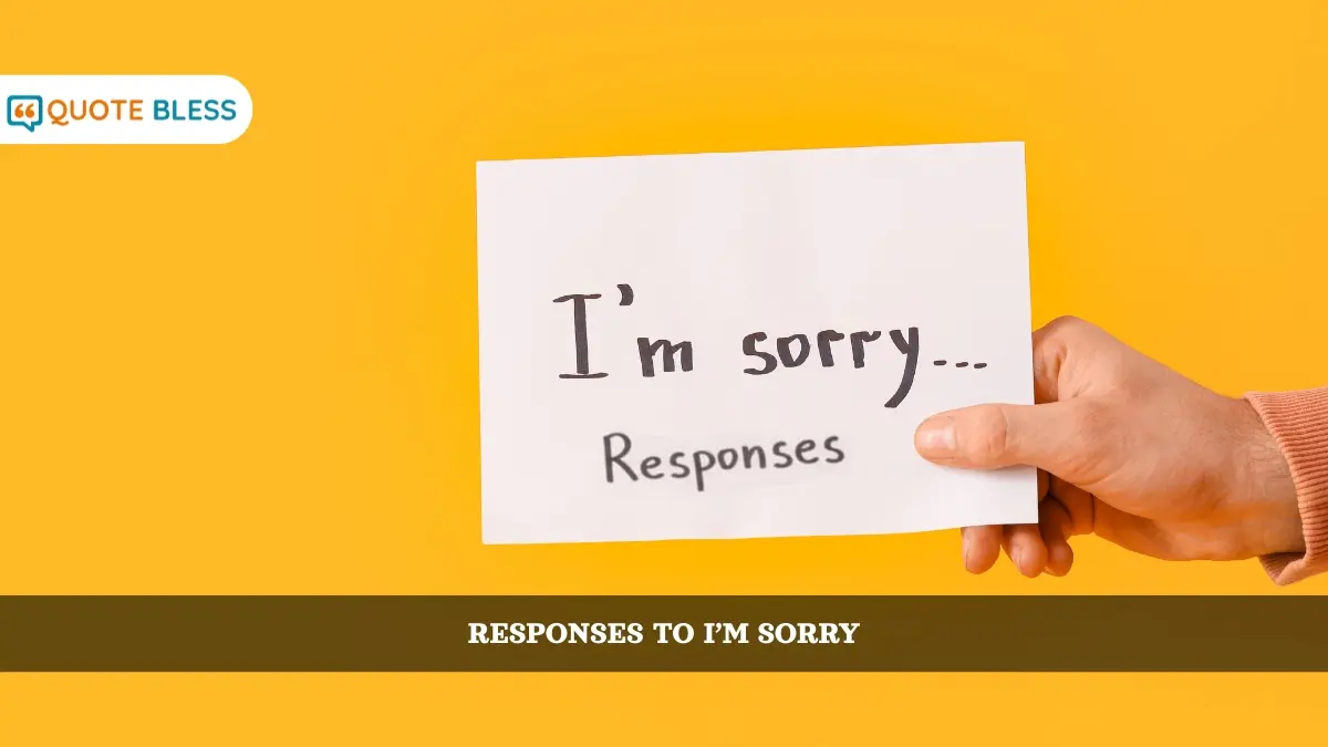 how to respond to im sorry