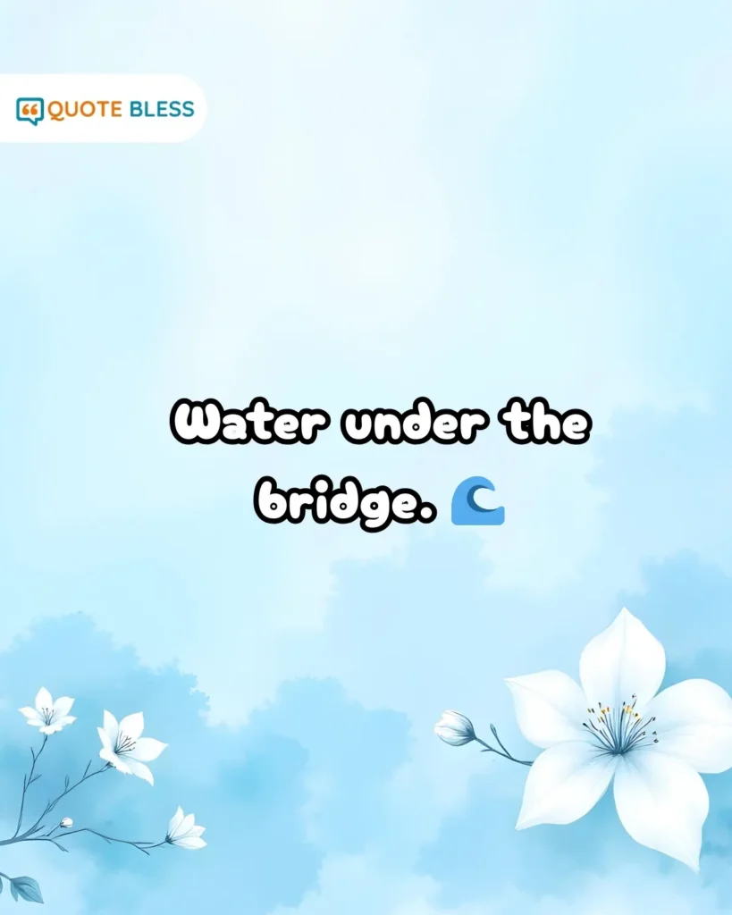 Short text to accept apology saying water under the bridge.